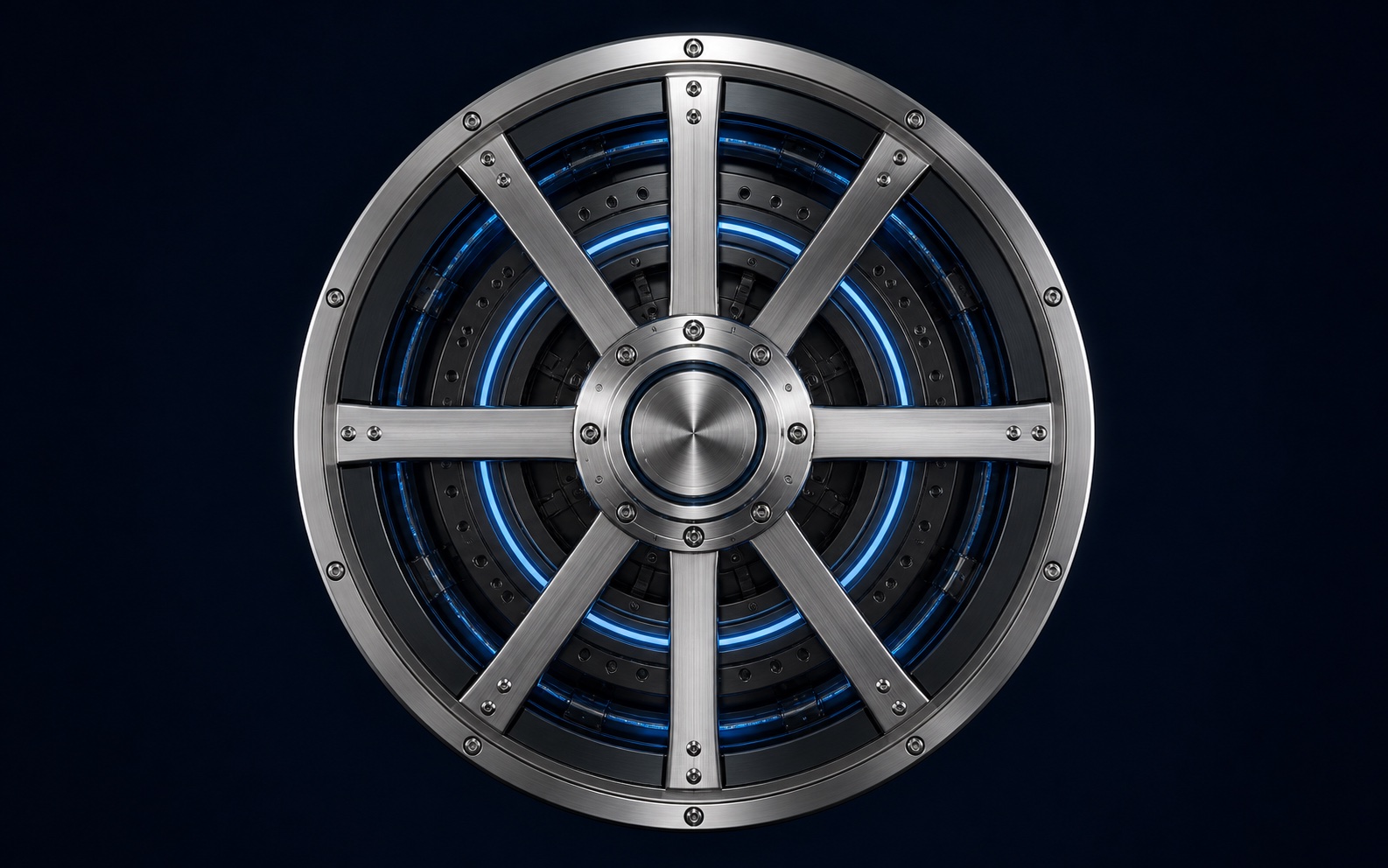 A precision flywheel rotating around its central axle